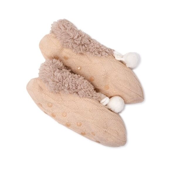 Women's Knit Fuzzy Faux Fur Printed Slipper Socks 2-Pack Shoe Size 4-10 - Picture 5 of 6